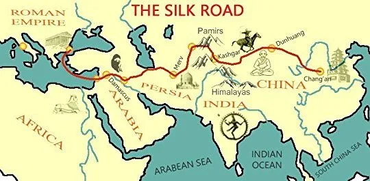 Silk Road old map where Syria held a strategic place