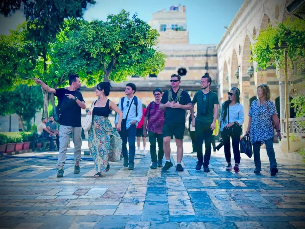Tourists visiting Azem Palace in Damascus, Syria