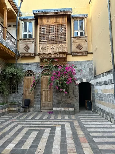 Interior view of Bait Farhy, a historic Jewish mansion in the old city of Damascus, Syria