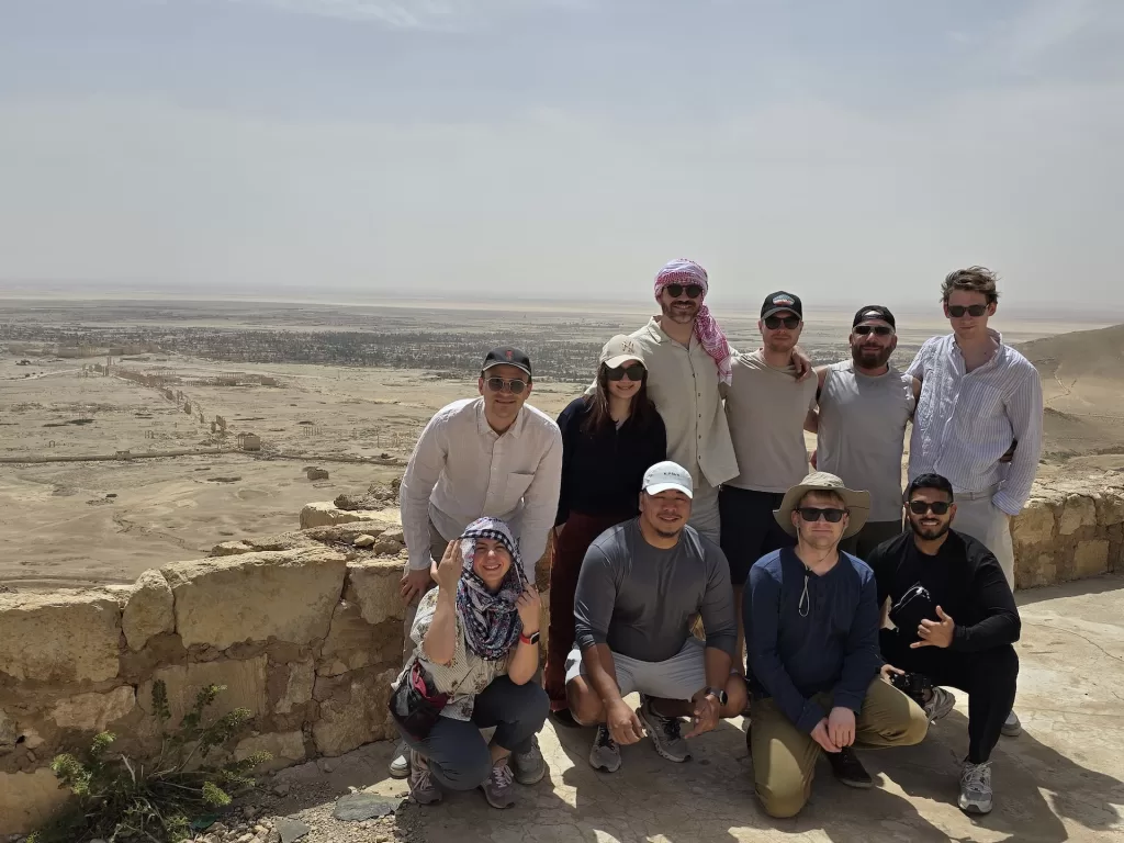 Tourists visiting Deir Mar Musa Monastery in Syria.